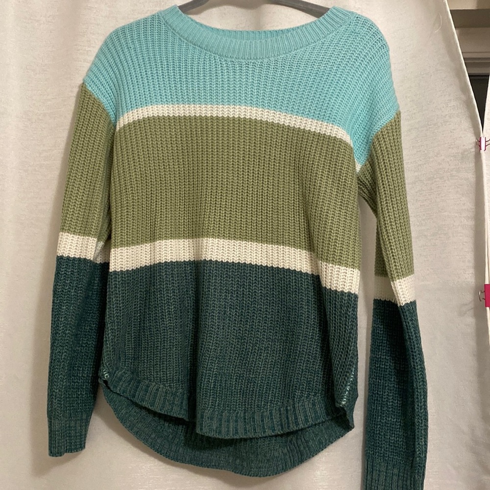 SO, tricolored sweater, size S